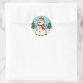 Sticker Rond Fun Snowman mignon Noël (Sac)