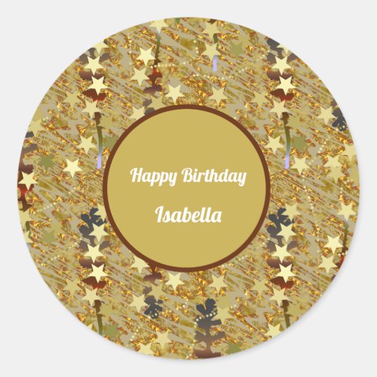 Sticker Rond Fun Sparkle Glitzy Birthday (Devant)