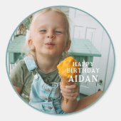 Sticker Rond Fun Summer Ice Cream Photo Birthday Party  (Devant)