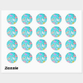 Sticker Rond Fun Summer Pool Party (Feuille)