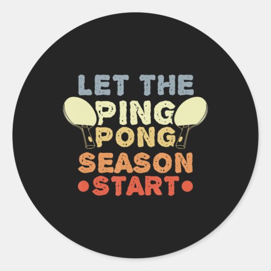 Sticker Rond Fun Table Tennis Quersey pour Ping Pong Player (Devant)