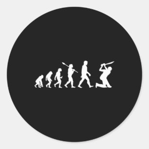 Sticker Rond Fun Tee Evolution de cricket pour joueurs de crick