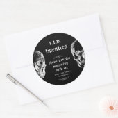 Sticker Rond Funérailles 30ème RIP Années 20's Drôle Crâne Anni (Enveloppe)