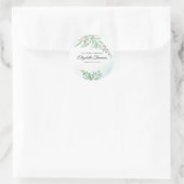 Sticker Rond Funérailles commémoratives Dusty Blue Eucalyptus (Sac)