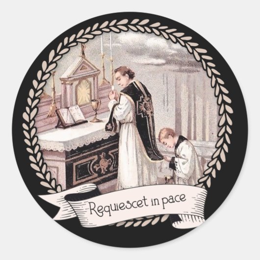 Sticker Rond Funérailles traditionnelle Masse latine catholique (Devant)