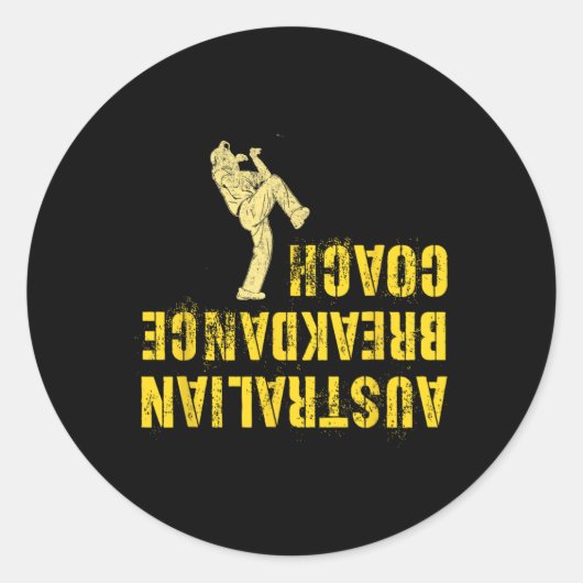 Sticker Rond Funky Australian Breakdance Coach Tumbling Break D (Devant)