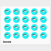 Sticker Rond Funky Birthday Wish Fish (Feuille)