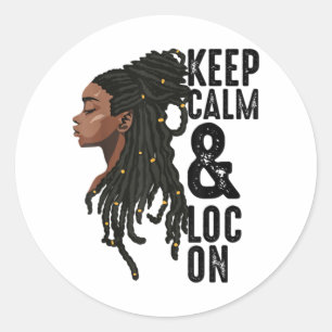 Sticker Rond Funky Black Melanin Dreadlocks Cadeau mignon Afro