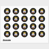 Sticker Rond Funky Chat Bow Cravate Cinco De Mayo Kitty Meow C (Feuille)