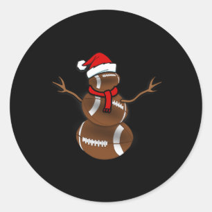 Sticker Rond Funky Christmas Football Ball Père Noël Snowman