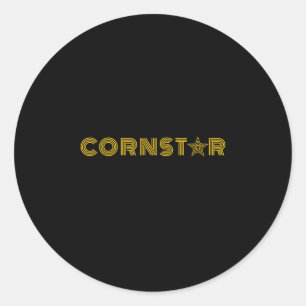 Sticker Rond Funky Cornhole Team Cornstar