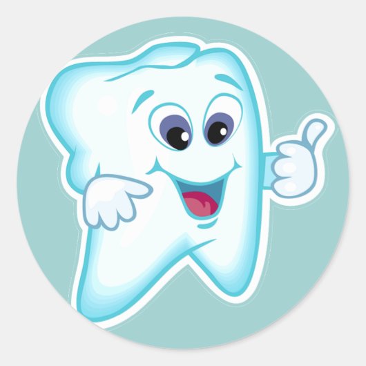 Sticker Rond Funky Dental Hygienist (Devant)