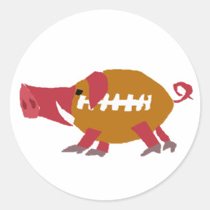 Sticker Rond Funky Football Pig Pigle
