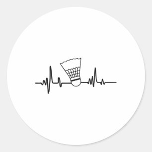 Sticker Rond Funky Heartbeat Volant de badminton Sports