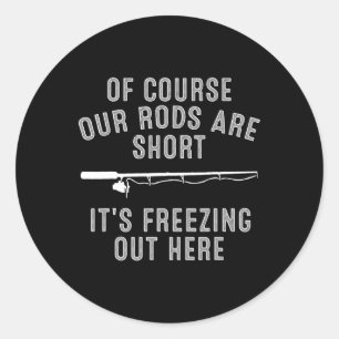 Sticker Rond Funky Ice Fishing Art Pour Hommes Papa Père Ice Fi