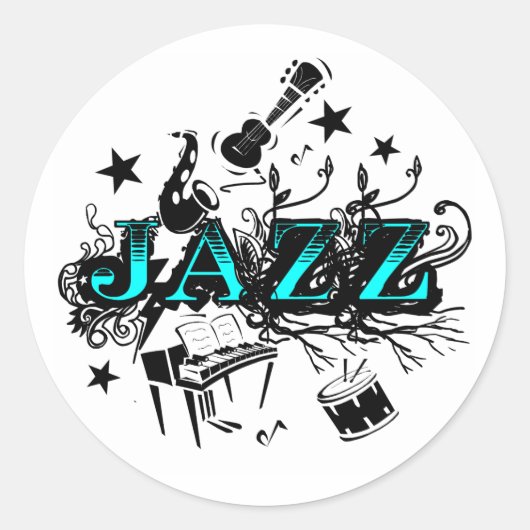 Sticker Rond Funky Jazz (Devant)