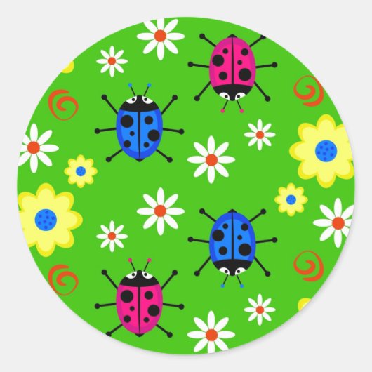 Sticker Rond Funky Ladybugs (Devant)