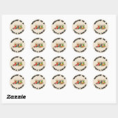 Sticker Rond Funky Mexicaine Tequila Sunrise (Feuille)