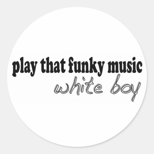 Sticker Rond Funky Music White Boy (Devant)