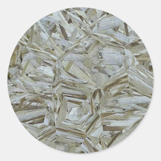 Sticker Rond Funky OSB Texture Construction Chipwood (Devant)