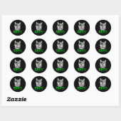 Sticker Rond Funky Pi Day Math Science Chat Pirate Couleur (Feuille)