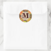 Sticker Rond Funky Retro Mod Abstrait Motif Monogramme (Sac)