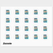 Sticker Rond Funky Troisième Grade Making Waves Beach Professeu (Feuille)