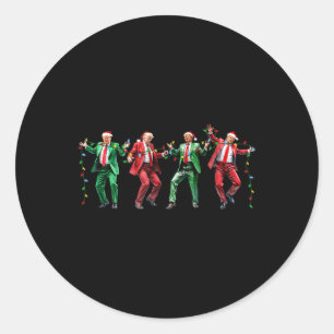Sticker Rond Funky Trump Dance Noël Noël Noël Noël Noël Noël No