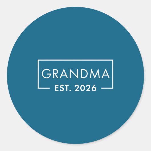 Sticker Rond Funny 1st Time Grandma Est 2026 New Grandma  (Devant)
