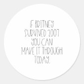 Sticker Rond Funny 2007 Britney Motivational  (Devant)