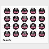Sticker Rond Funny 20e anniversaire de Mariage Femme T-shirt ca (Feuille)