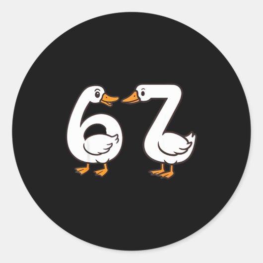 Sticker Rond Funny 67 Goose Silly Brain Rot Teacher Gen Alpha S (Devant)