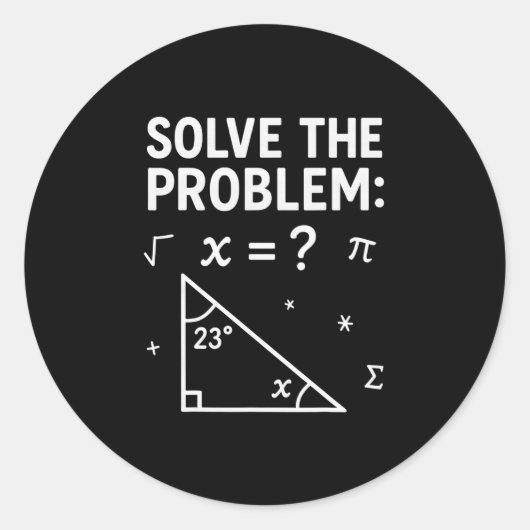 Sticker Rond Funny 67 Math Meme Solve The Problem Teacher For S (Devant)