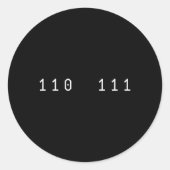 Sticker Rond Funny 67 Meme Binary Code Computer Science Nerd Sl (Devant)