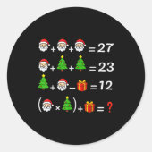Sticker Rond Funny 67 Meme Christmas Math Teacher Santa Six Sev (Devant)