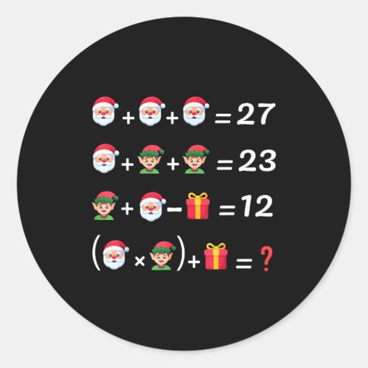 Sticker Rond Funny 67 Meme Christmas Math Teacher Santa Six Sev (Devant)