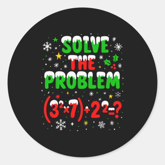 Sticker Rond Funny 67 Meme Pemdas Elementary Math Teacher 6 7 C (Devant)