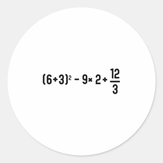 Sticker Rond Funny 67 Meme Pemdas Elementary Math Teacher Brain (Devant)