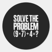 Sticker Rond Funny 67 Meme Pemdas Math Teacher Brainrot Element (Devant)