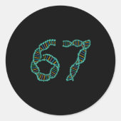 Sticker Rond Funny 67 Number Meme Dna Replication Molecular Sci (Devant)