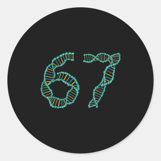 Sticker Rond Funny 67 Number Meme Dna Replication Molecular Sci (Devant)