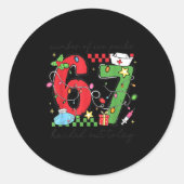 Sticker Rond Funny 67 School Nurse Christmas Six Seven School N (Devant)