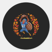 Sticker Rond Funny 67 Thanksgiving Football Turkey Fall Srts Ga (Devant)