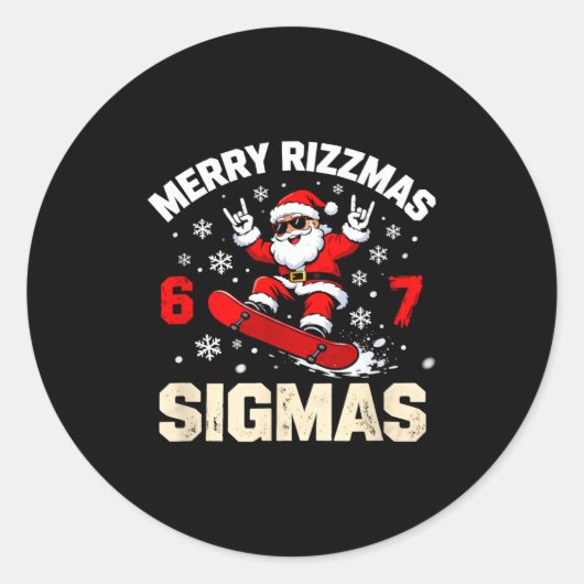 Sticker Rond Funny 6-7 Meme Christmas Nice Naughty 67 Slang Tre (Devant)