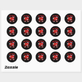 Sticker Rond Funny 6 7 Meme Heart Six Seven 67 Valentine Couple (Feuille)