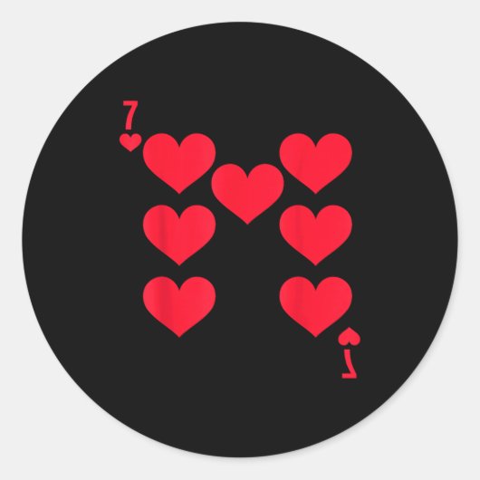 Sticker Rond Funny 6 7 Of Hearts Matching 67 Meme Couple Valent (Devant)
