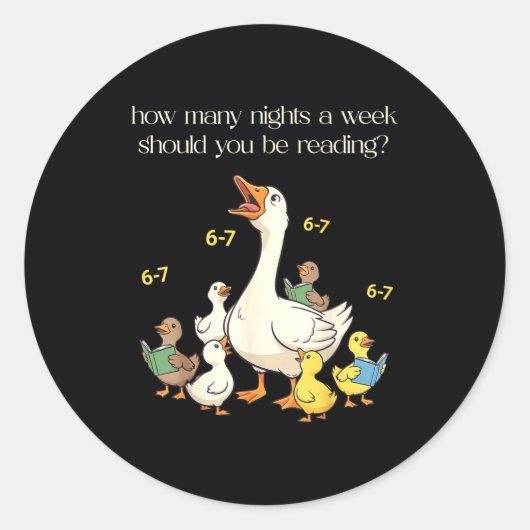 Sticker Rond Funny 6 7 Six Seven Reading For Teacher Kids Book  (Devant)
