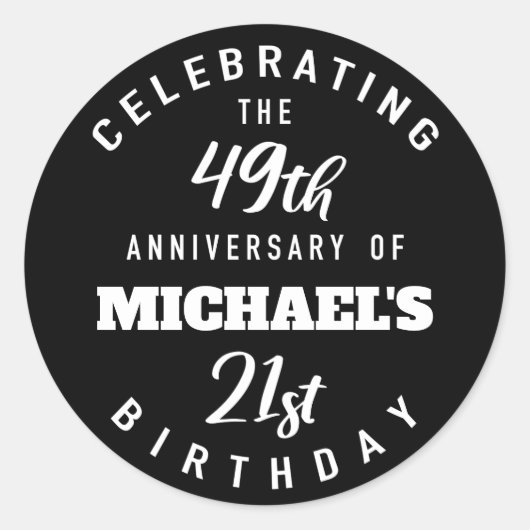 Sticker Rond Funny 70e anniversaire Personnalisé (Devant)