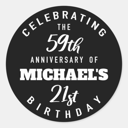 Sticker Rond Funny 80e anniversaire Personnalisé (Devant)