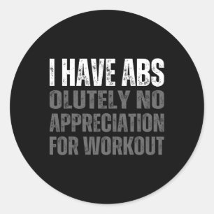 Sticker Rond Funny Abs Humour
